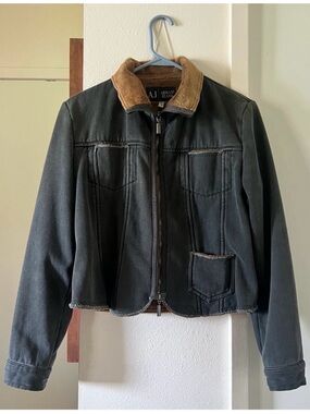 ARMANI | Armani Jeans Blue Jean Tan Soft Interior Designer Jacket Coat